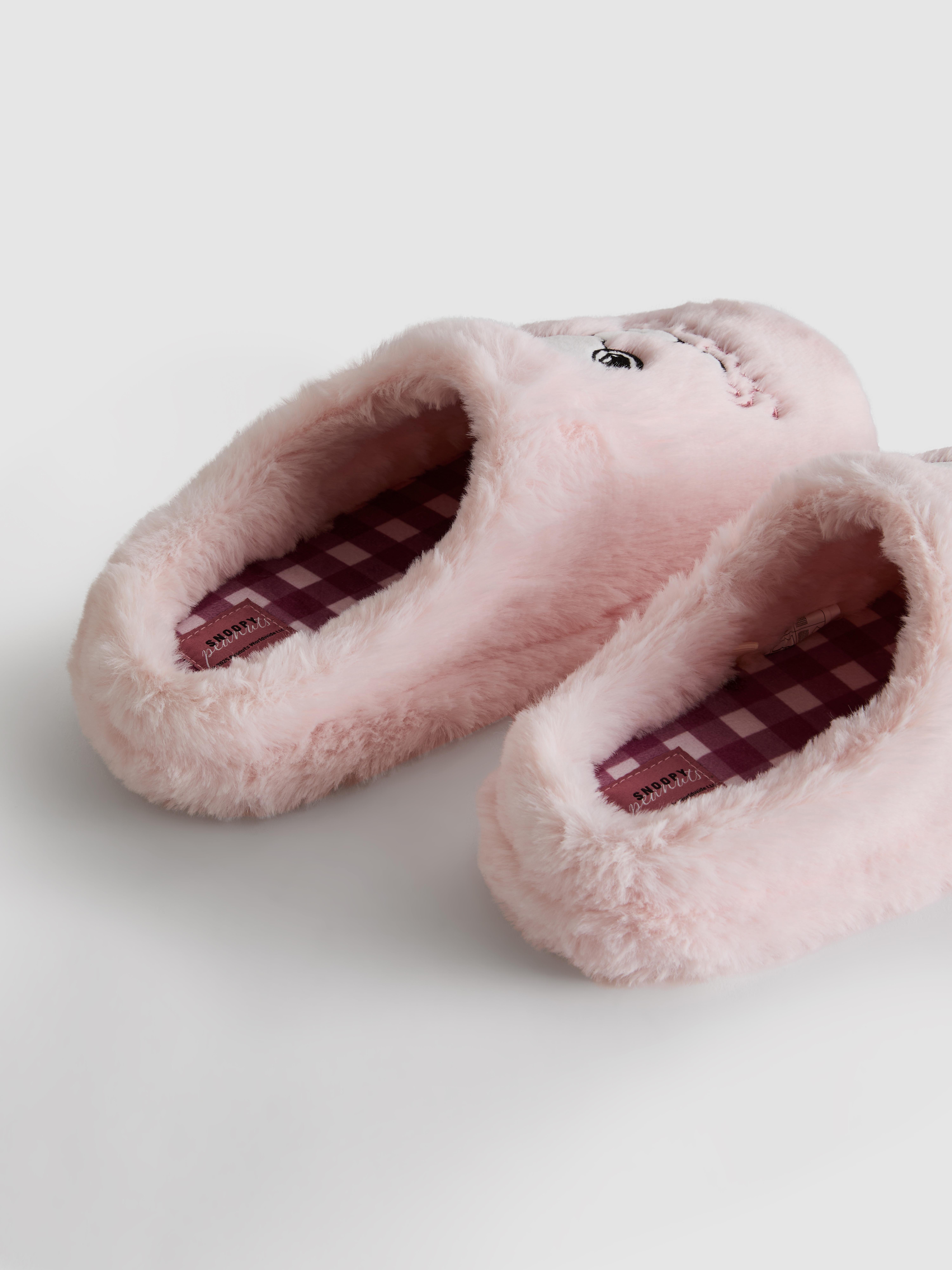 Snoopy Faux Fur Mule Slippers
