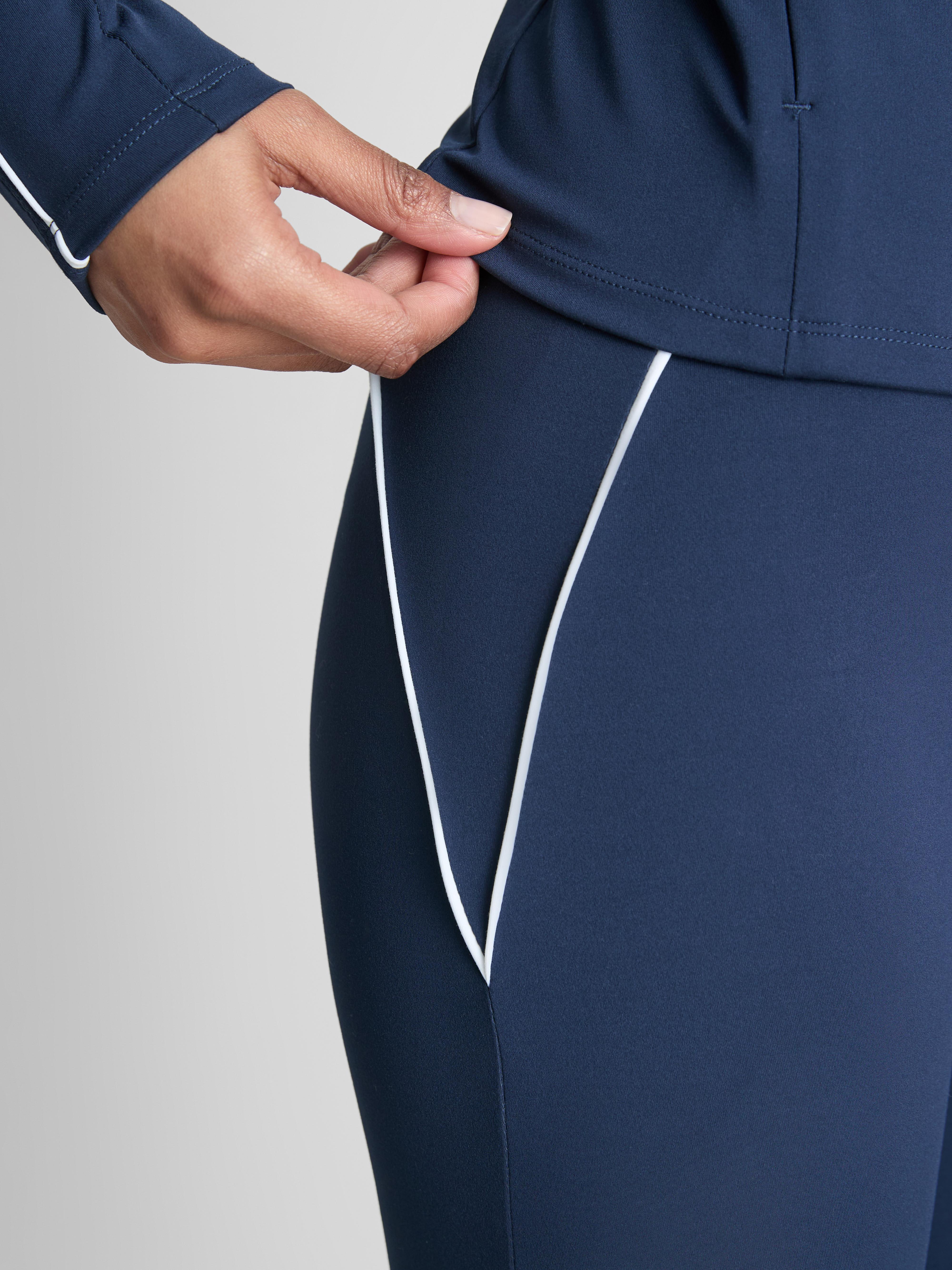 High Waisted Pipe Detail Active Leggings