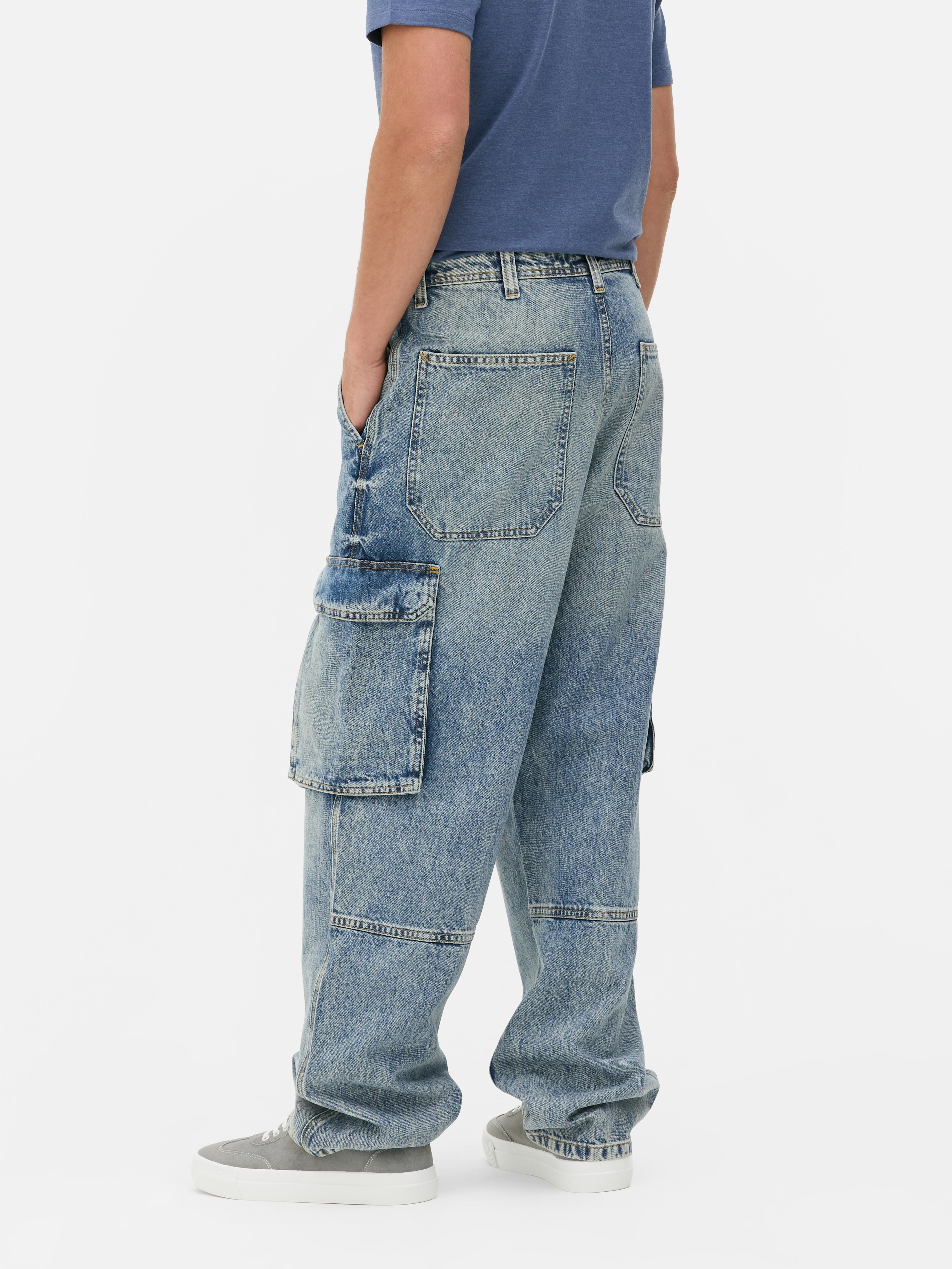 Mid-Rise Loose Cargo Jeans