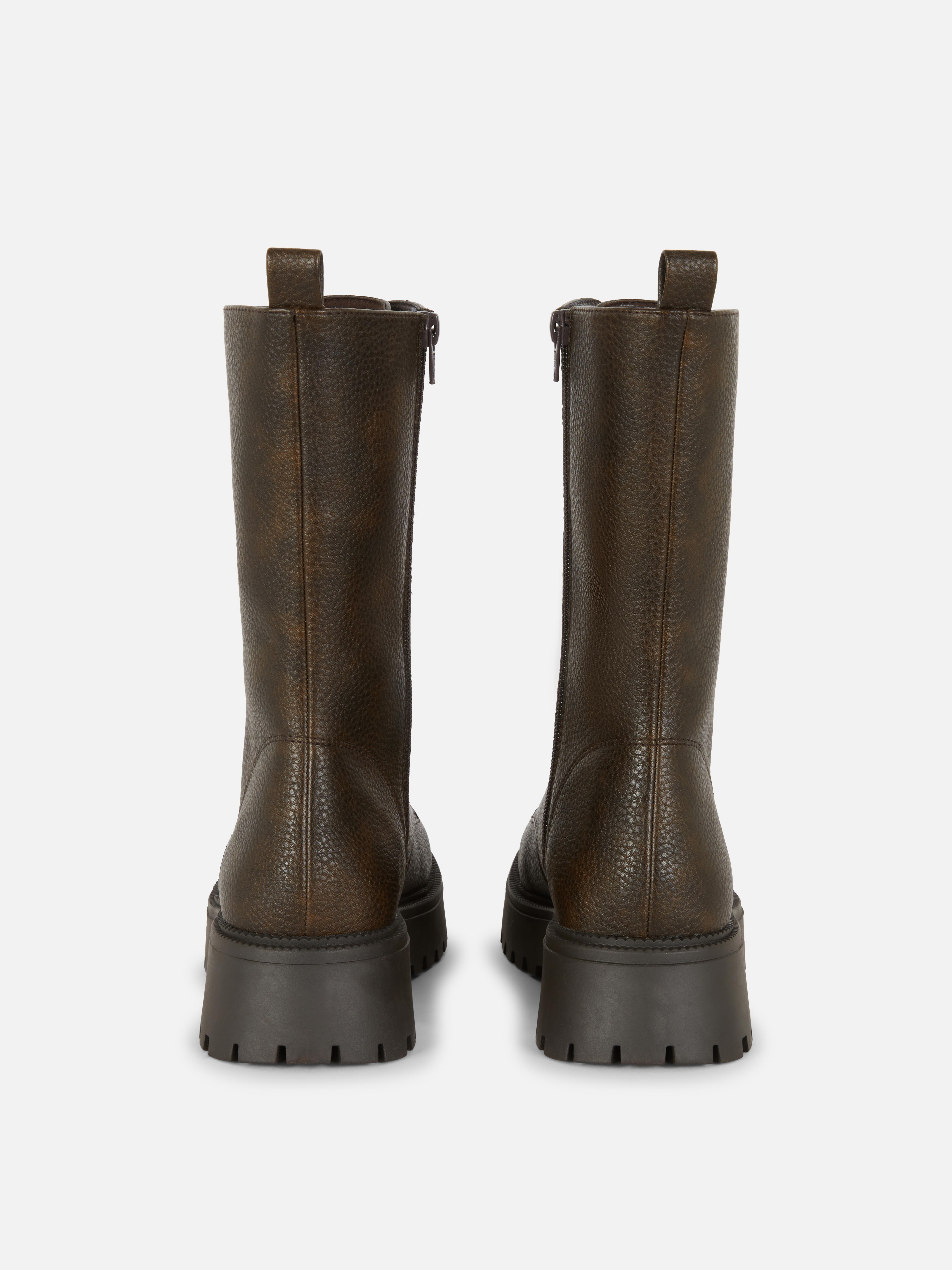 High Leg Lace Up Boots