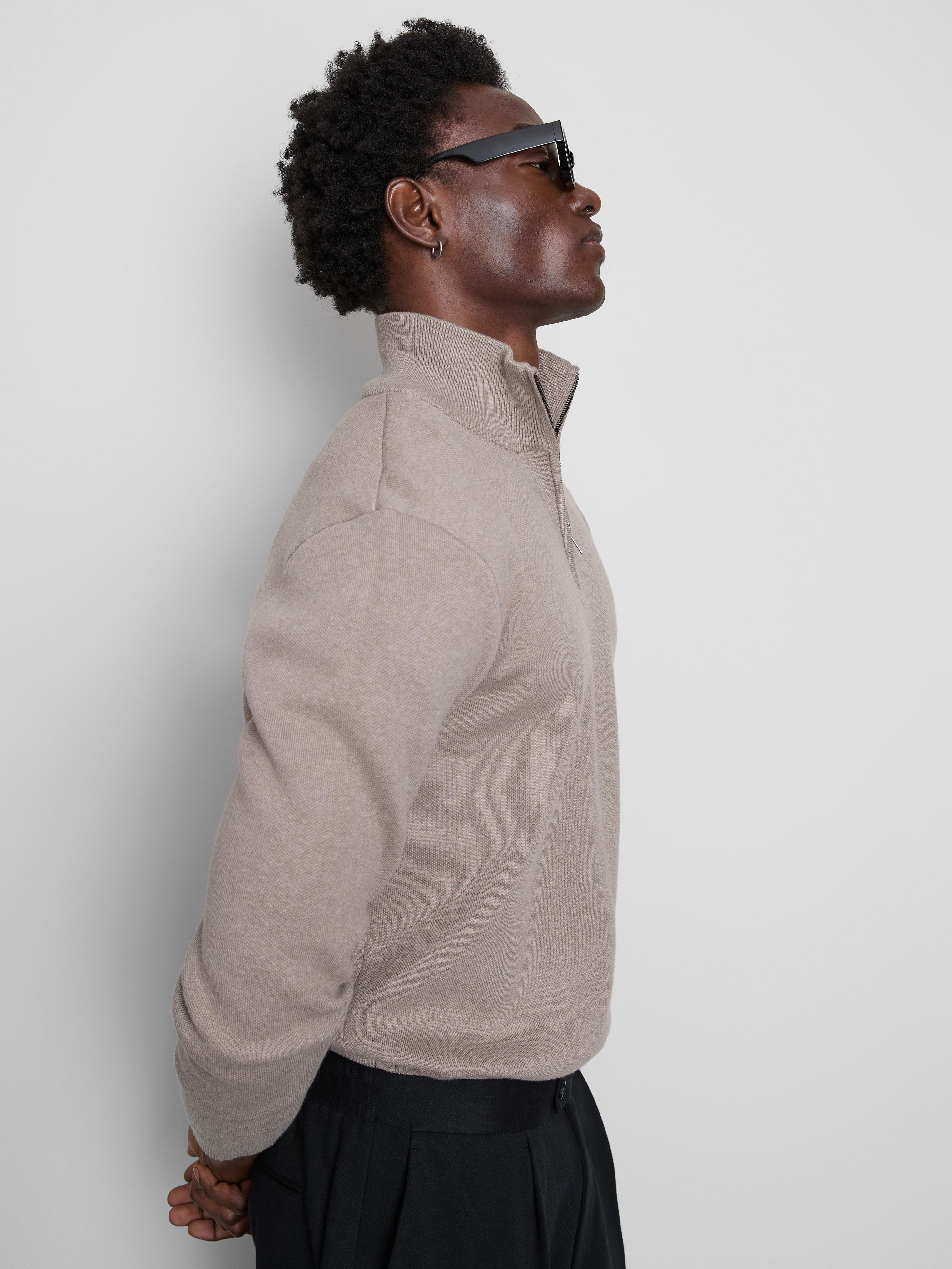 Half-Zip Funnel Neck Sweater