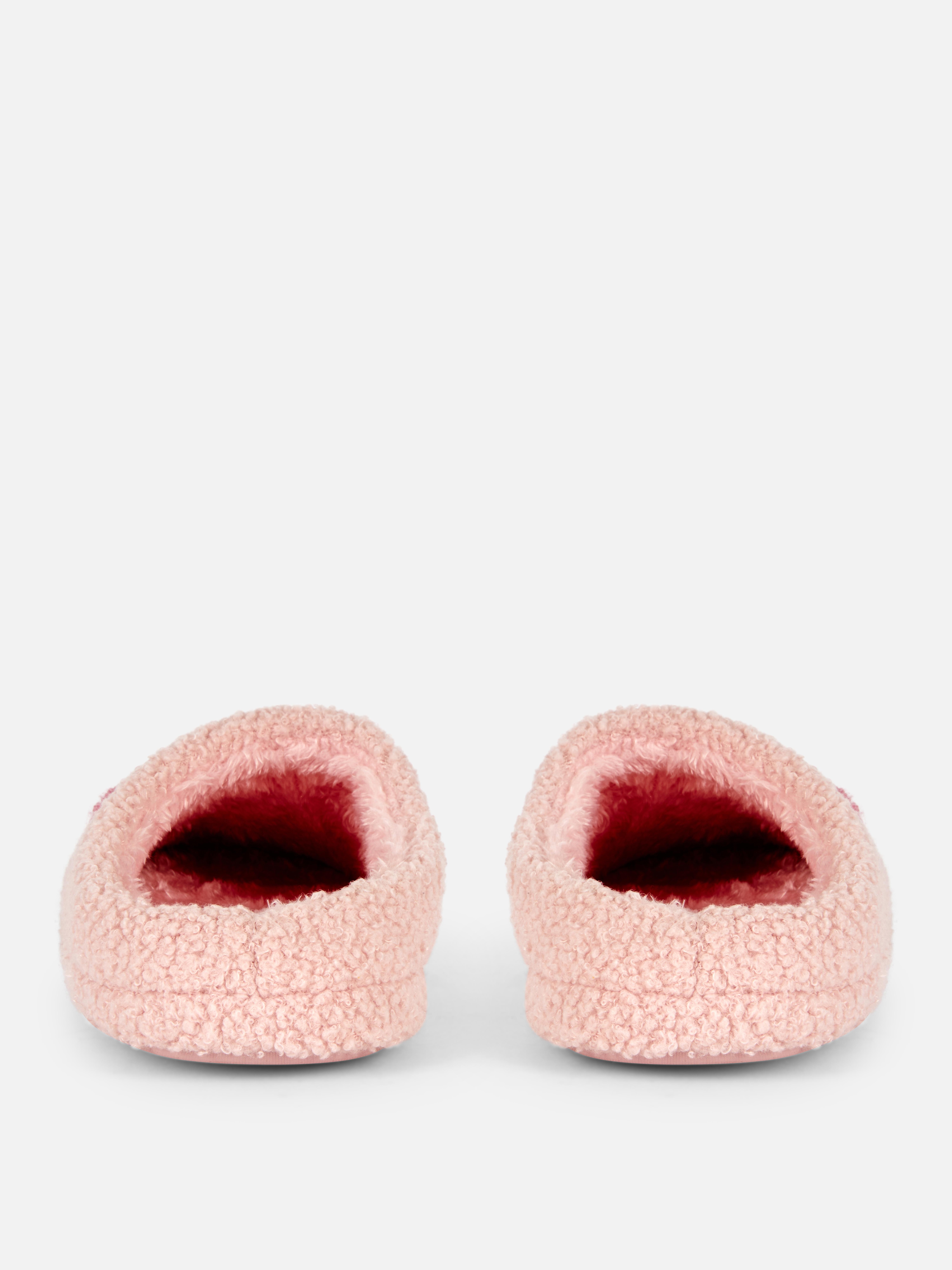 Heart Bouclé Mule Slippers