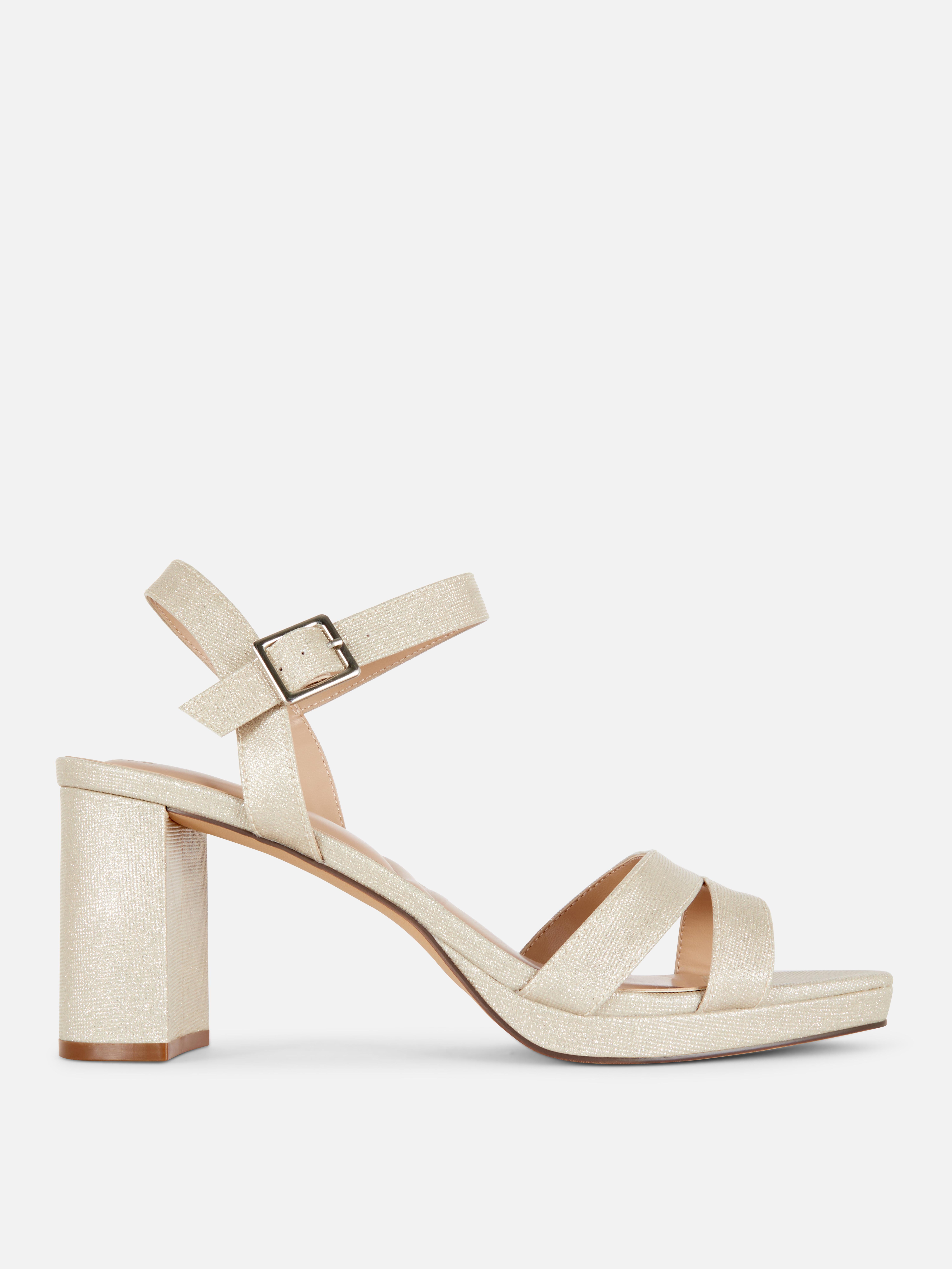 Glitter Strappy Heeled Sandals