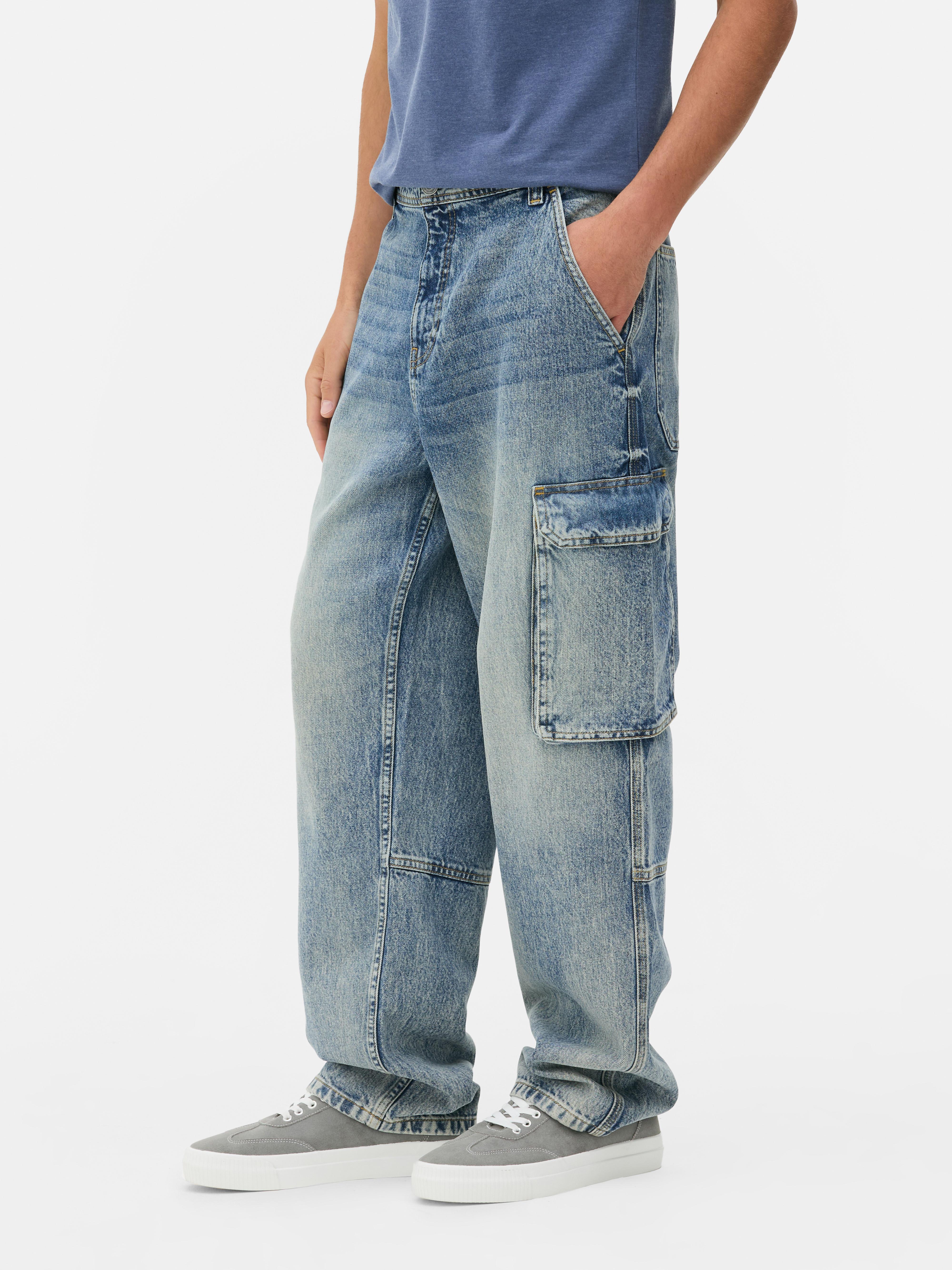 Mid-Rise Loose Cargo Jeans