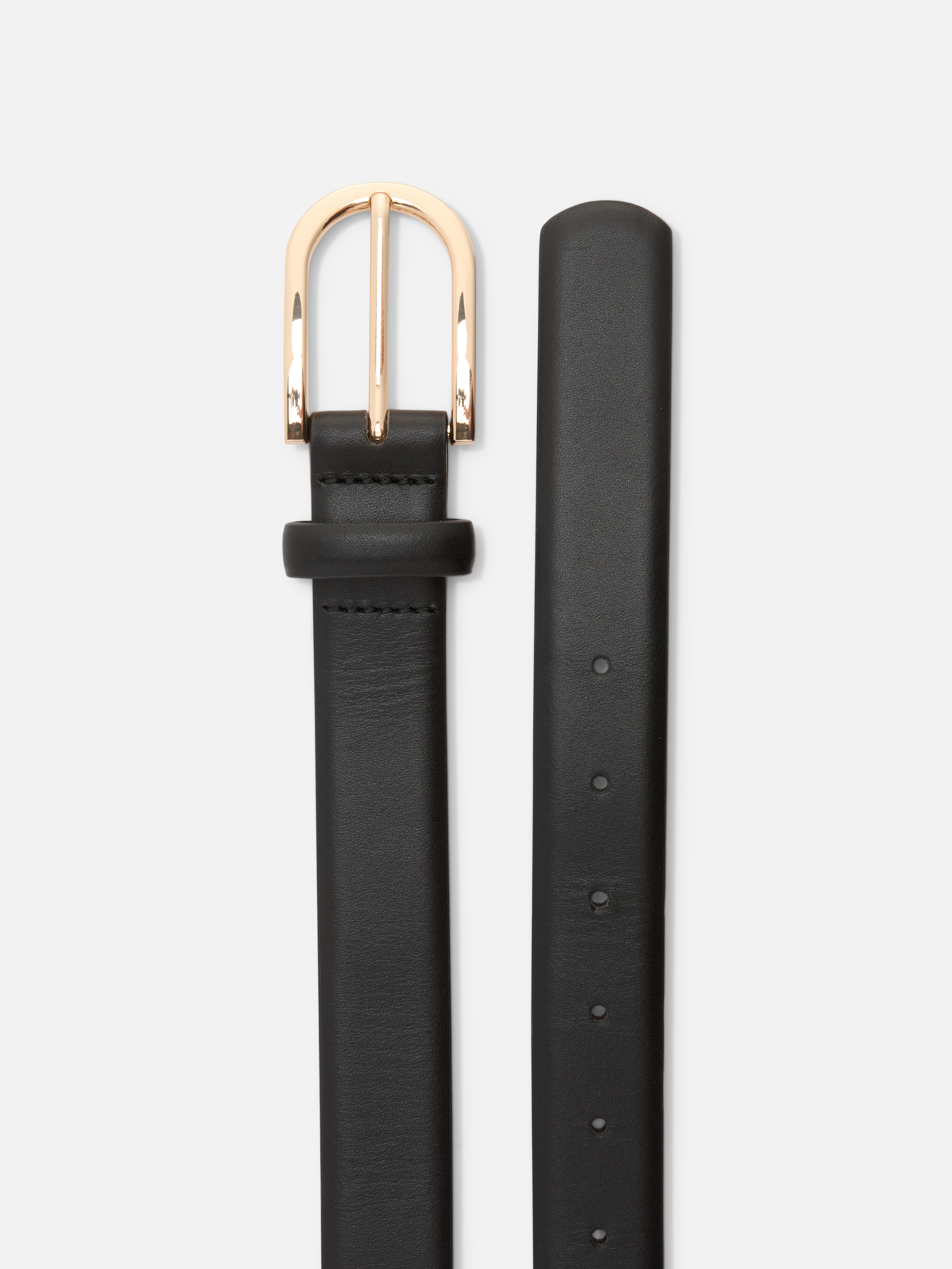 The Edit Leather Skinny Belt