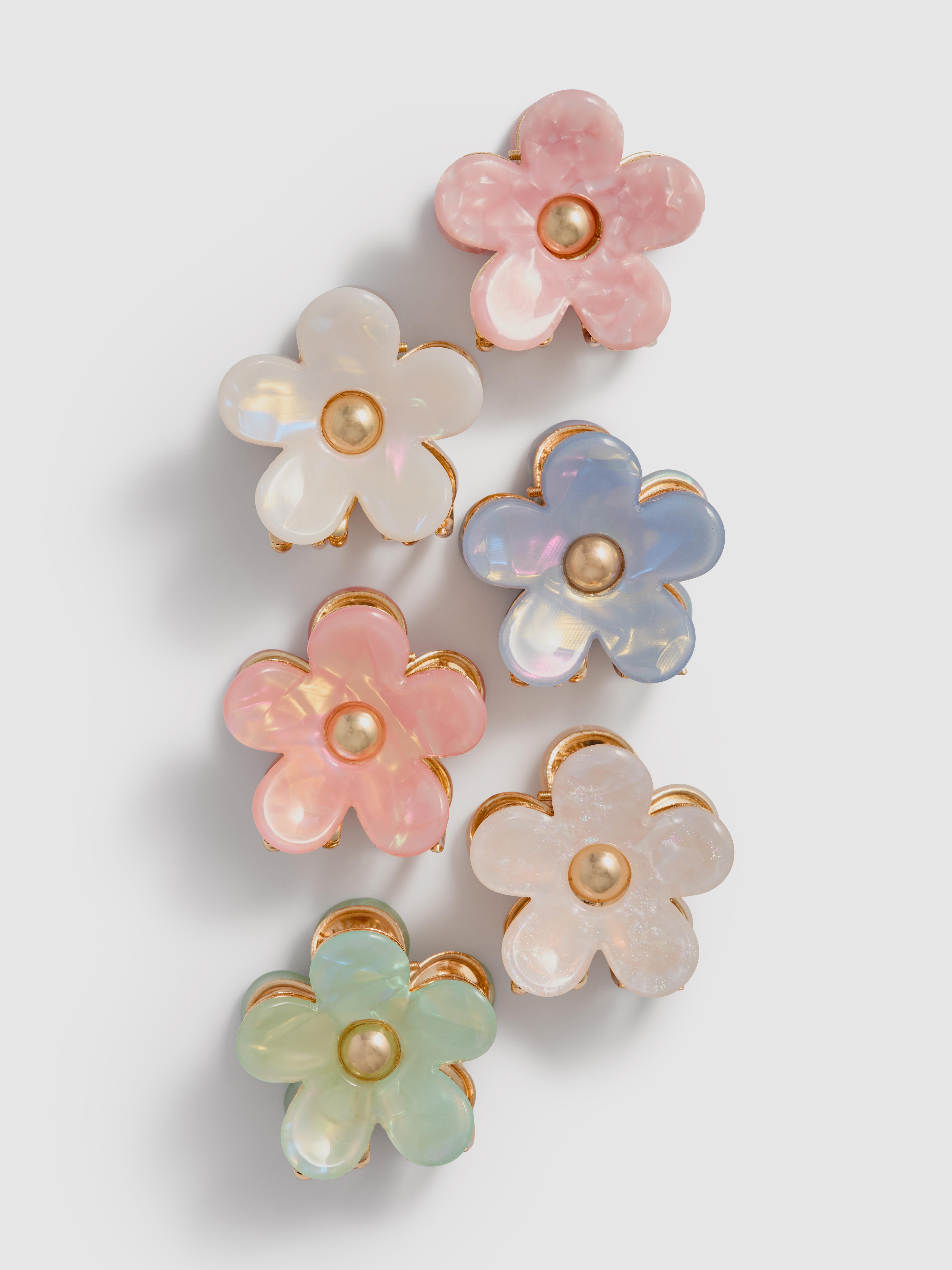 6pk Flower Claw Clips