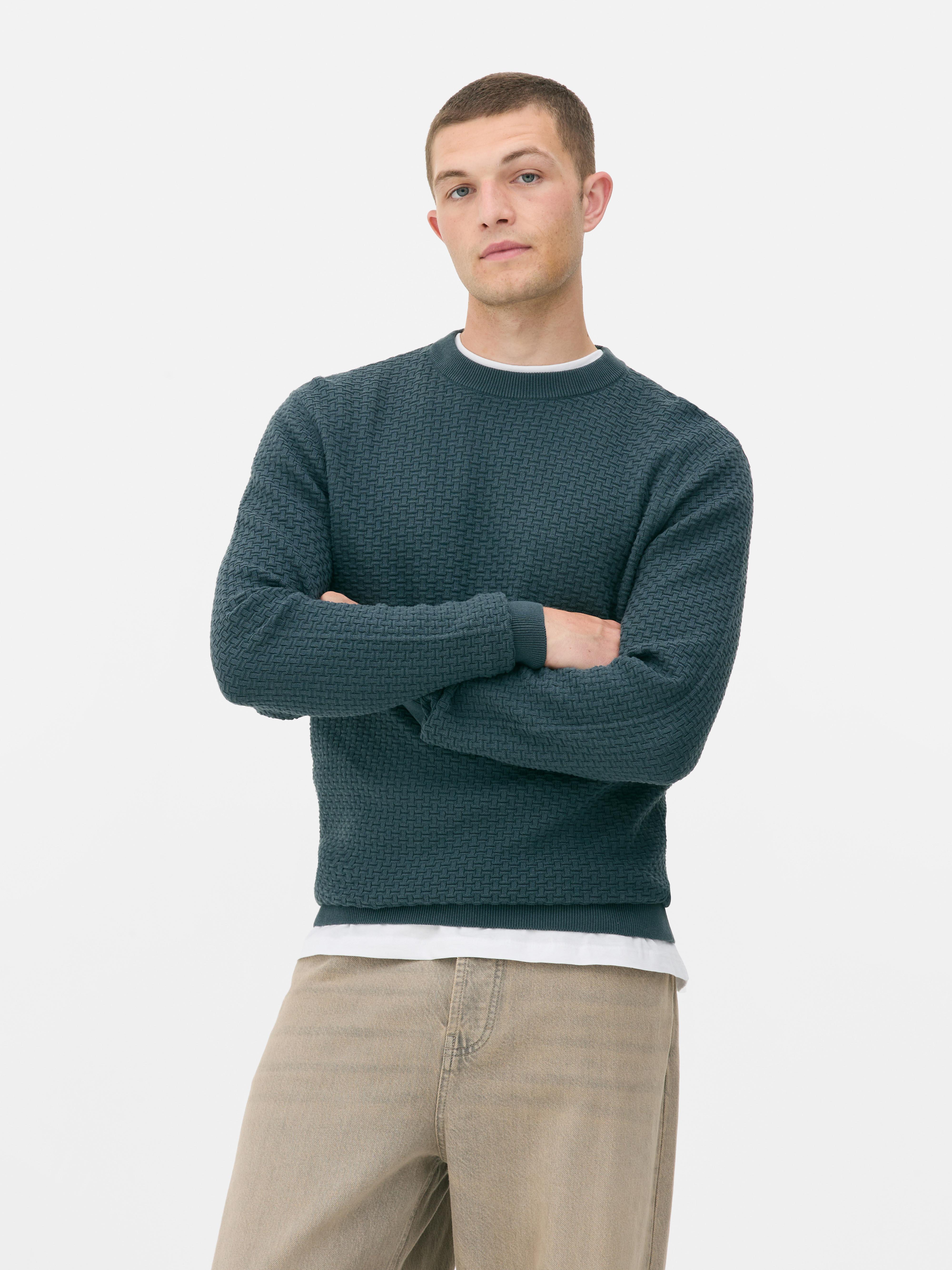 Textured Crew Neck Sweater