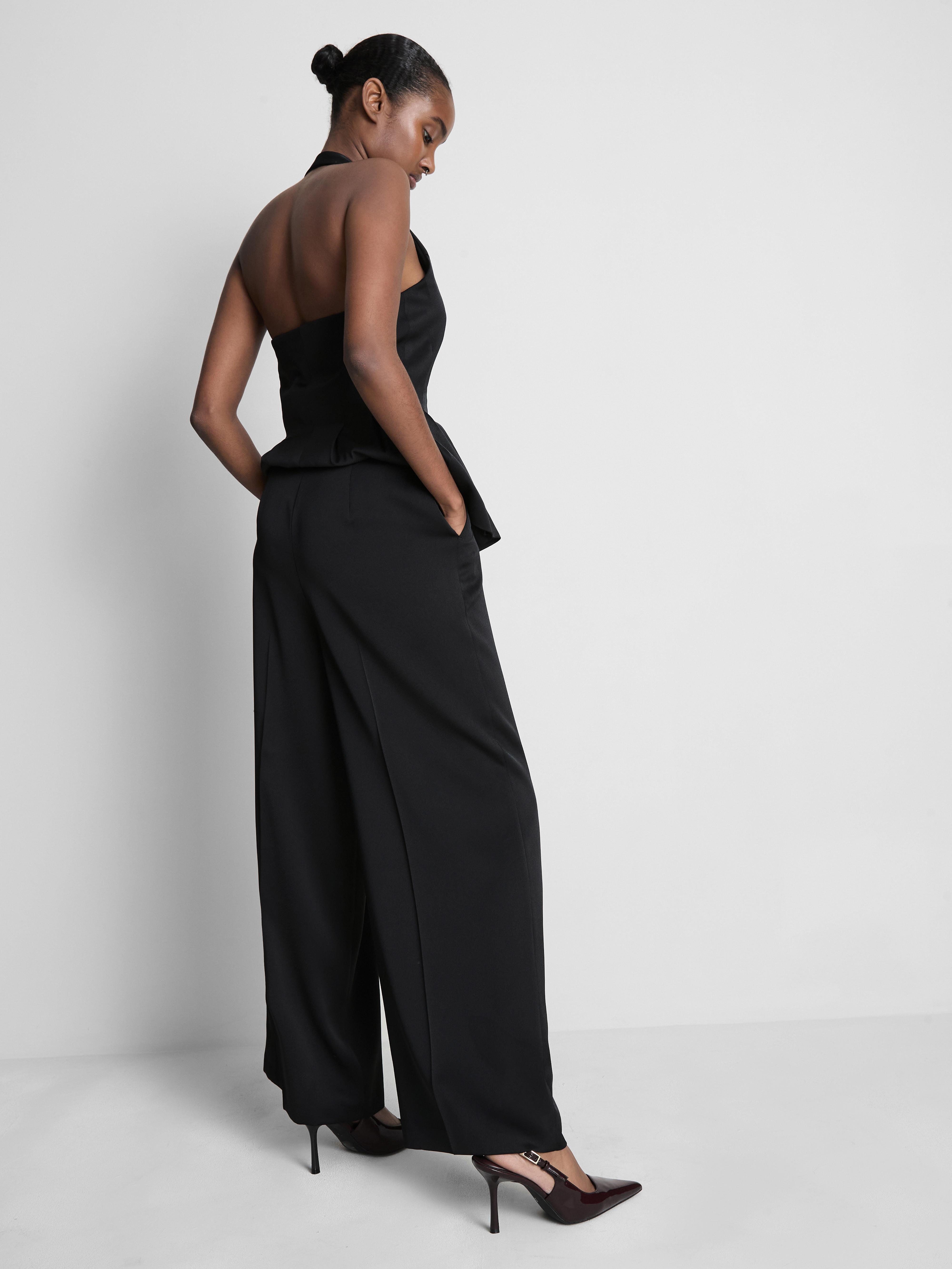 Satin Pleated Wide Leg Pants