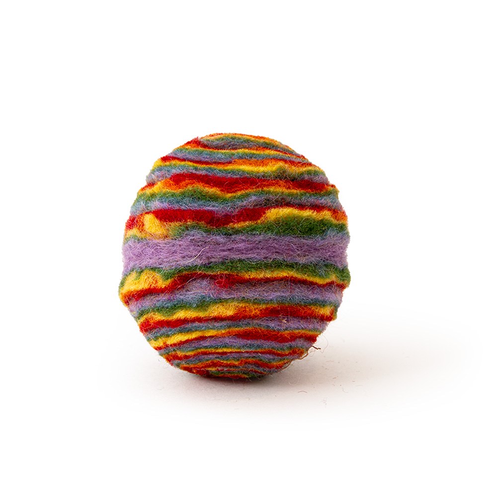 Great & Small MoMo Felt Rainbow Ball Cat Toy
