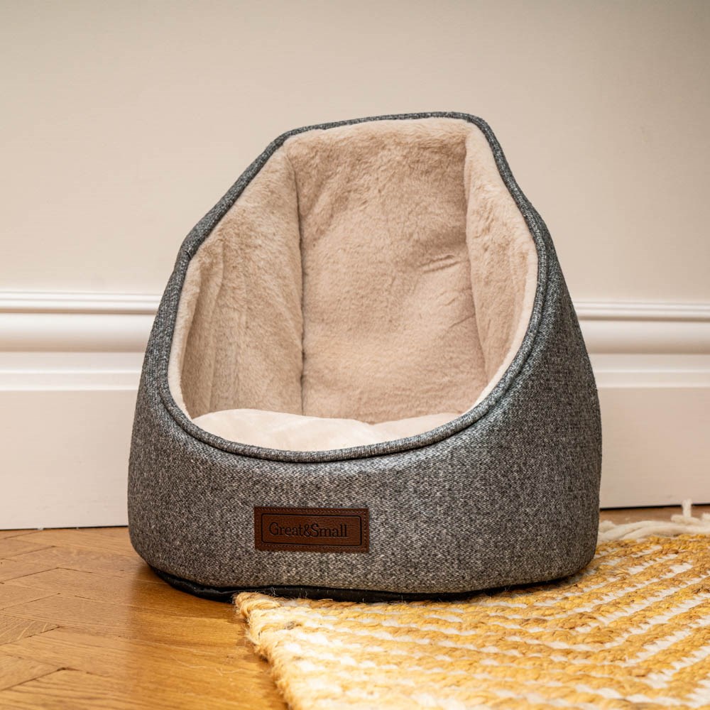 Great & Small Snuggle&Snooze Grey Hooded Cat Bed