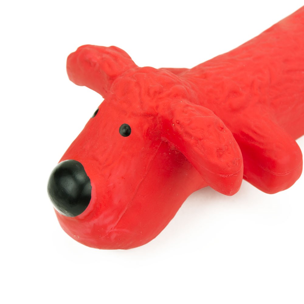 Great & Small Latex Red Long Dog Dog Toy