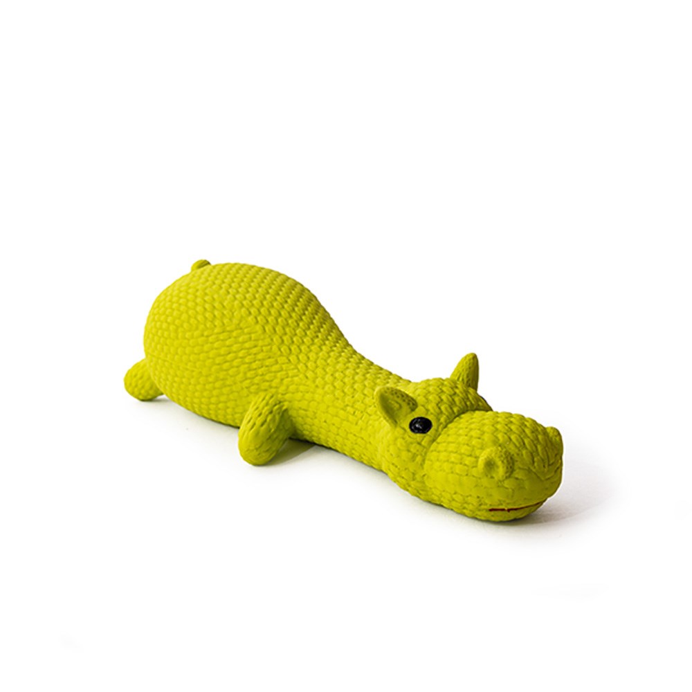 Great & Small Latex Grunting Long Hippo Dog Toy