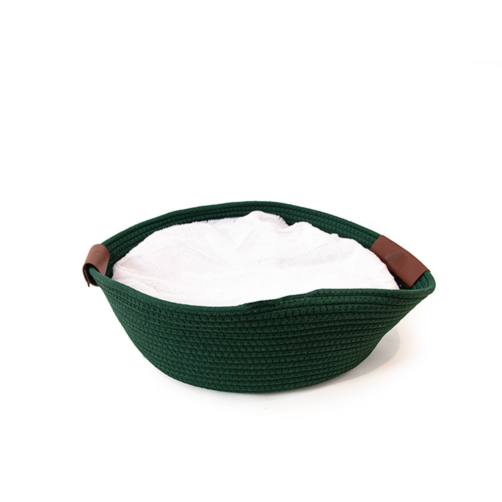 Great & Small Penrose Green Cotton Rope Cat Bed
