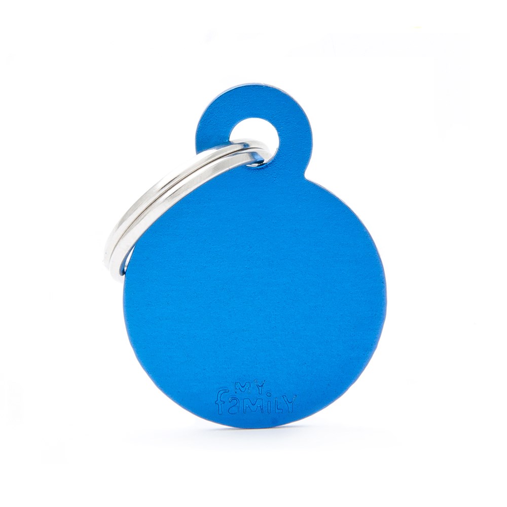 My Family ID Tag Circle Blue Small