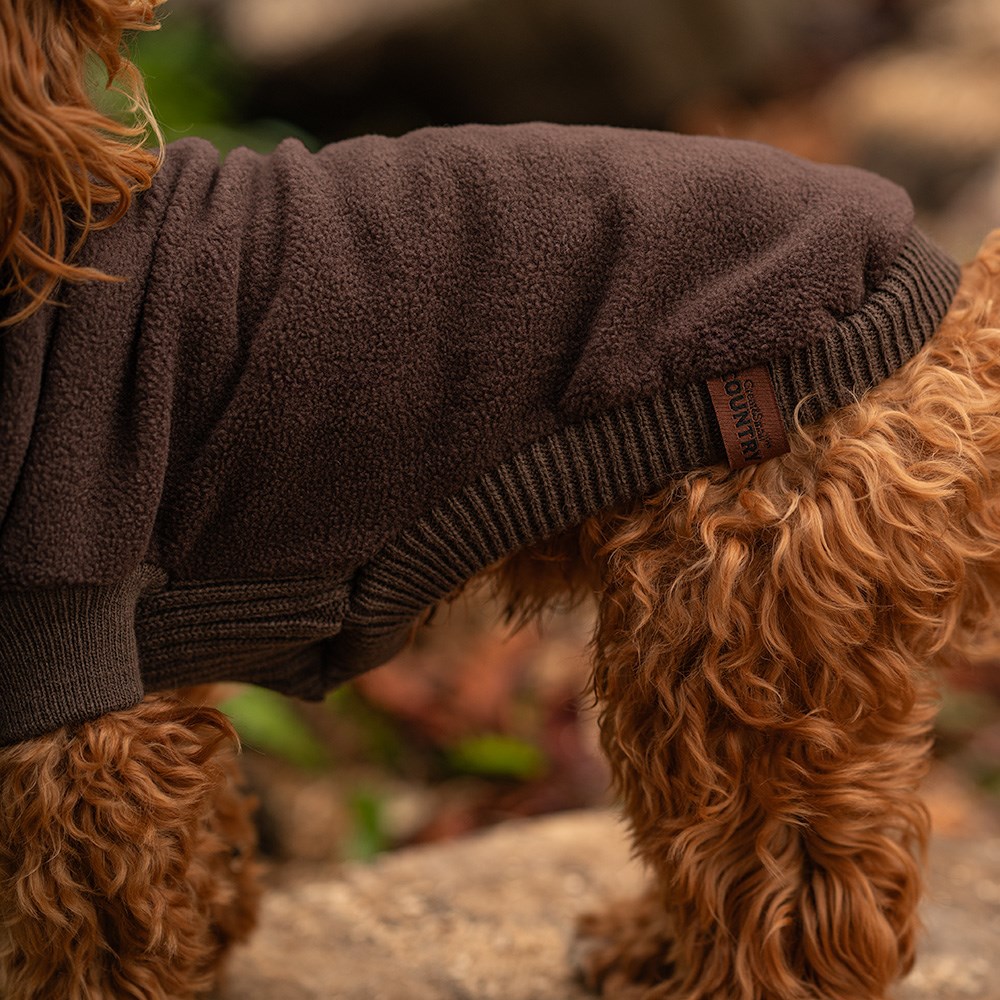 Great & Small Country Fleece Jumper Brown Dog Coat
