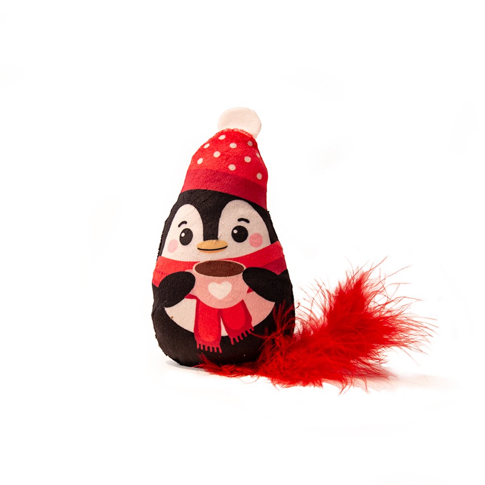Great & Small Christmas Santa and Friends - Penguin Cat Kicker Toy