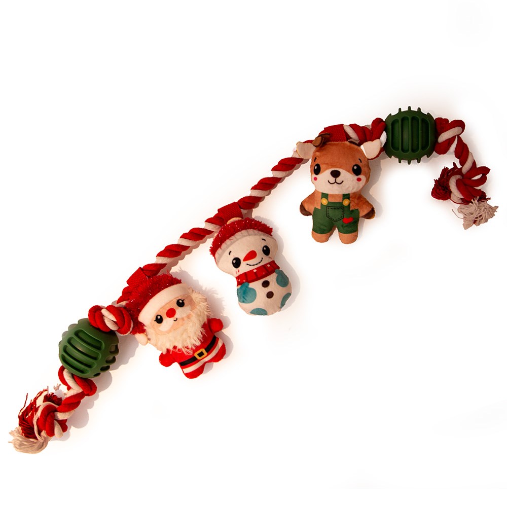 Great & Small Christmas Santa and Friends - Garland Dog Toy