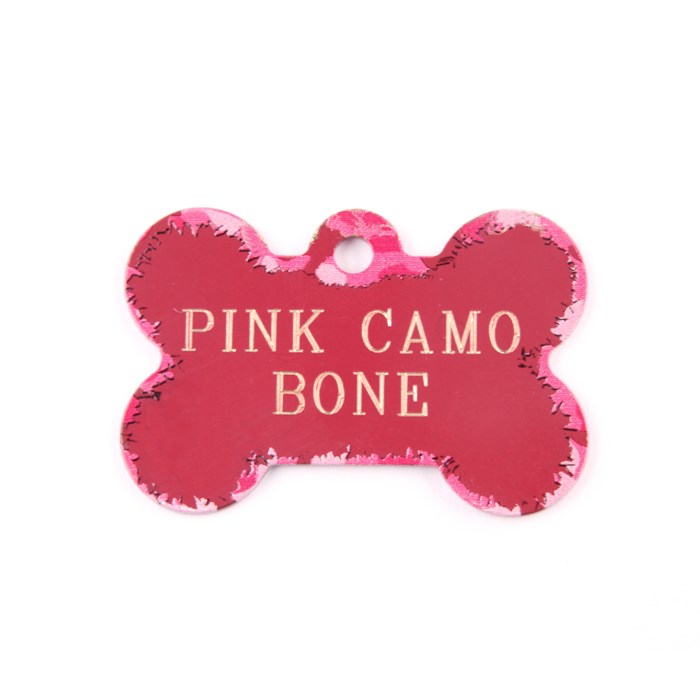 Quick Tag Pink Camo Bone ID Tag