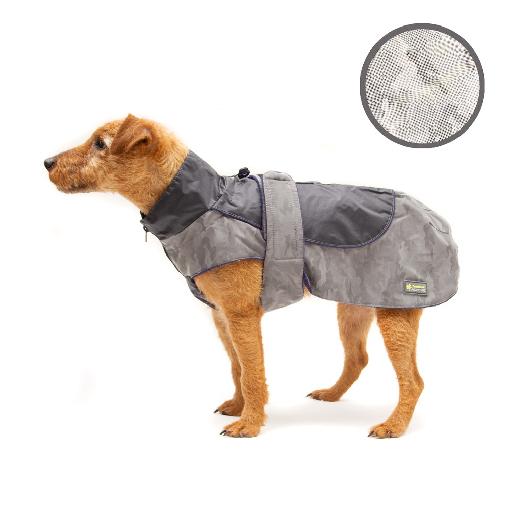 Great & Small Active Reflective Camouflage Dog Raincoat