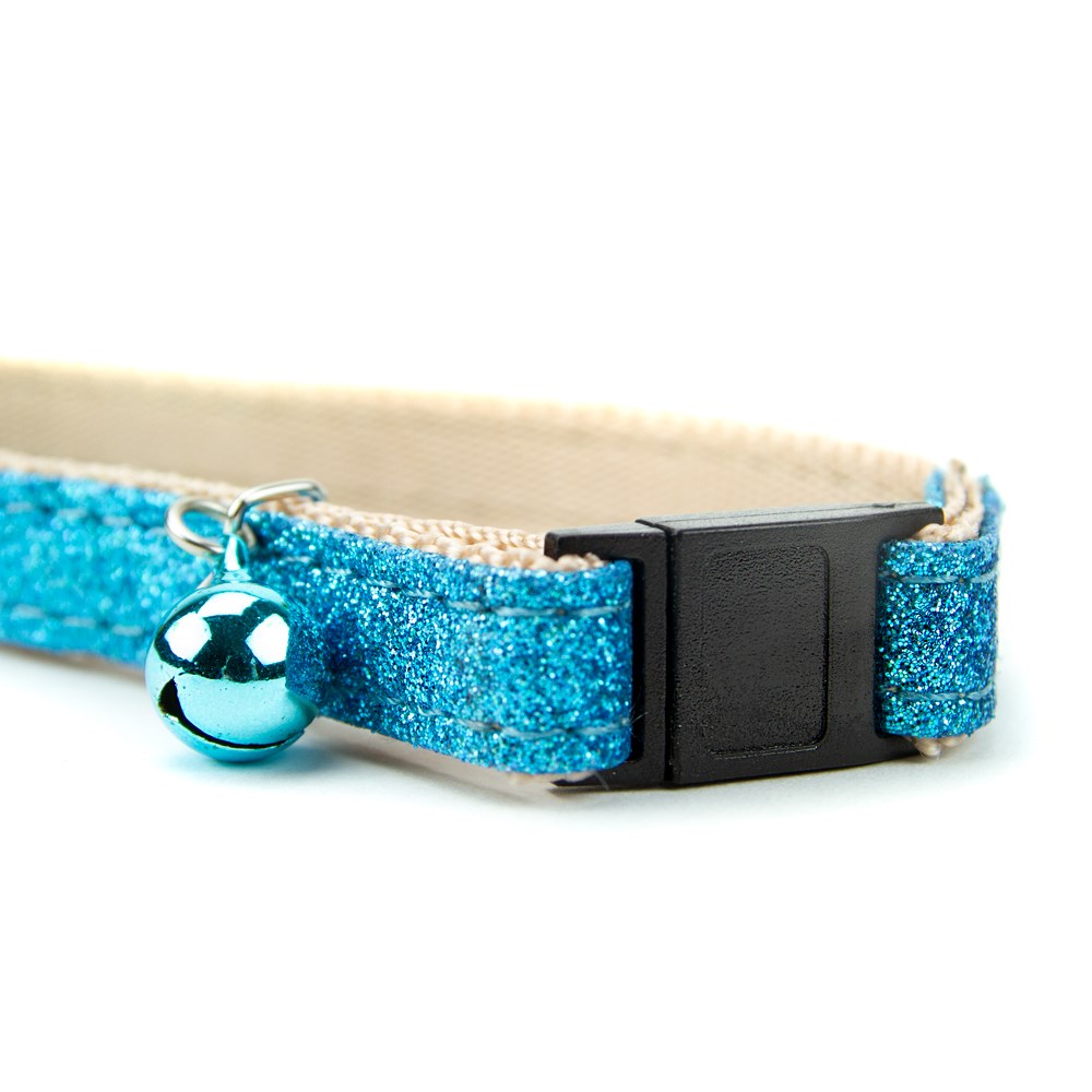 Great & Small Blue Glitter Cat Collar