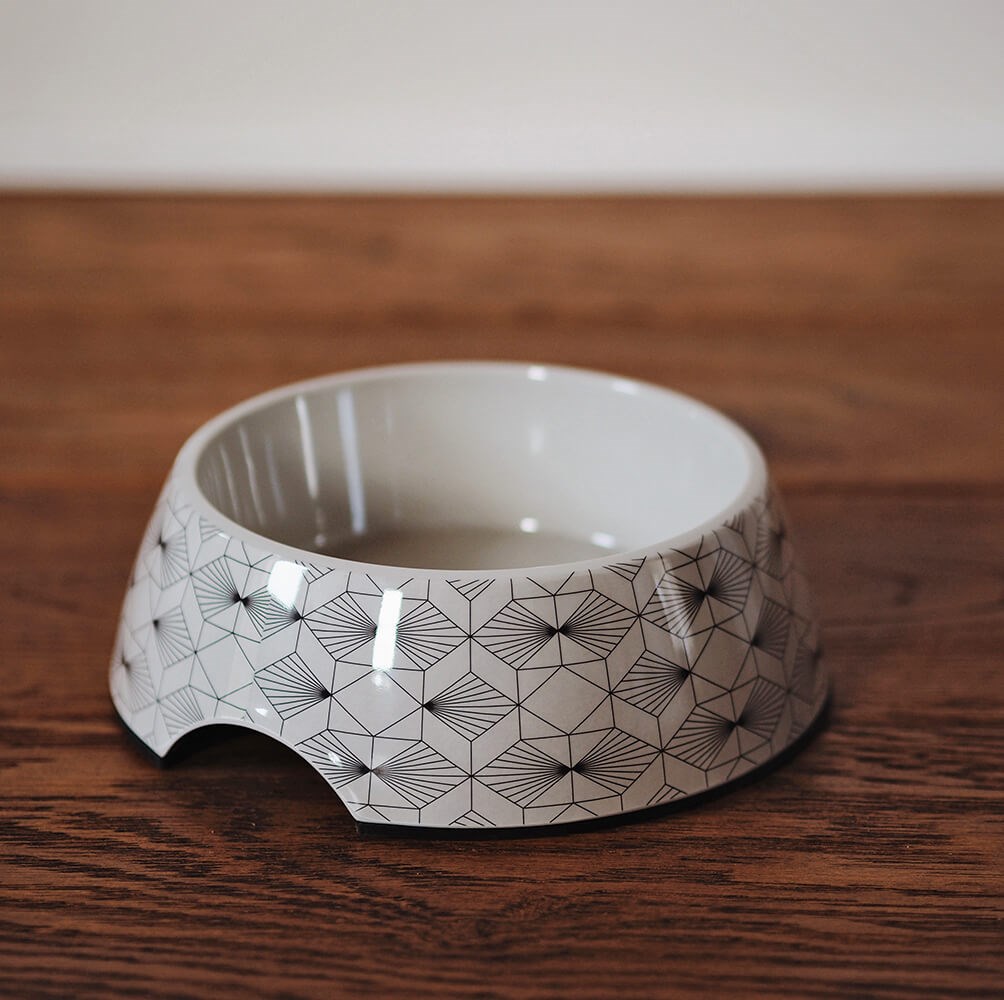 Great & Small Grey Art Deco Melamine Pet Bowl