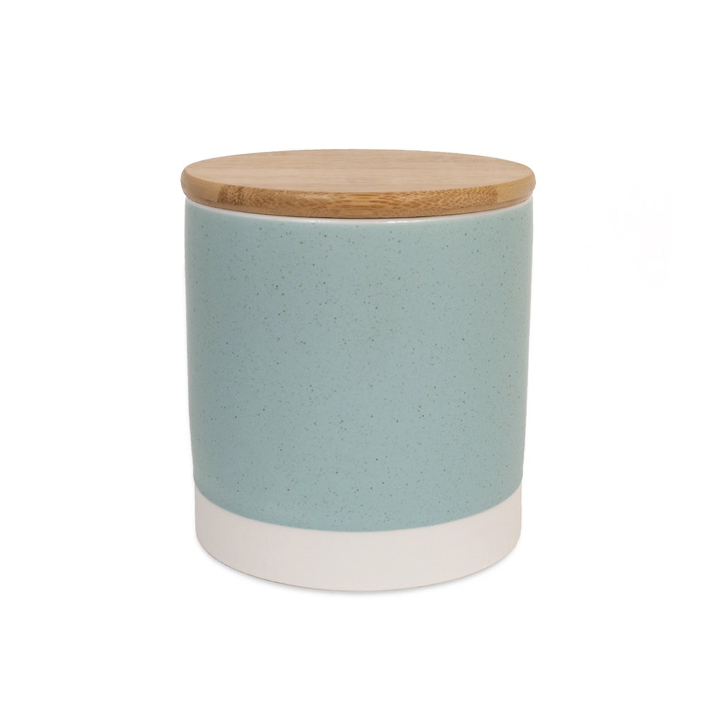 Great & Small Penrose Teal Stoneware Jar with Bamboo Lid
