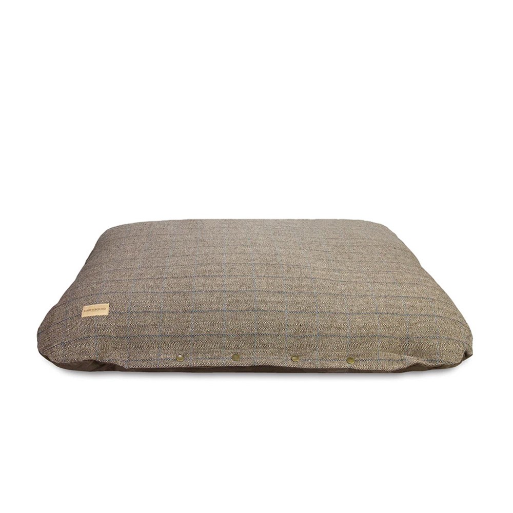 Earthbound Traditional Tweed Flat Cushion Beige
