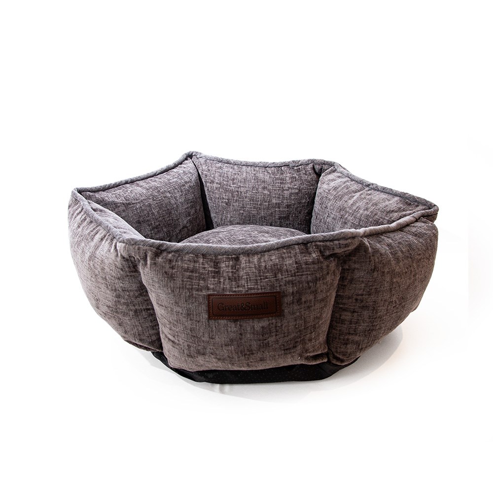 Great & Small Snuggle&Snooze High Sided Grey Chenille Dog Bed