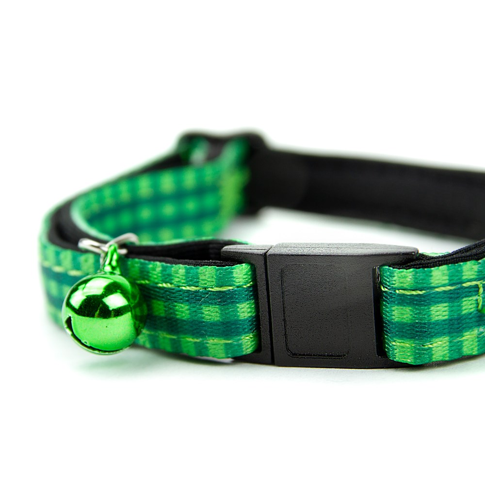 Great & Small Green Check Cat Collar