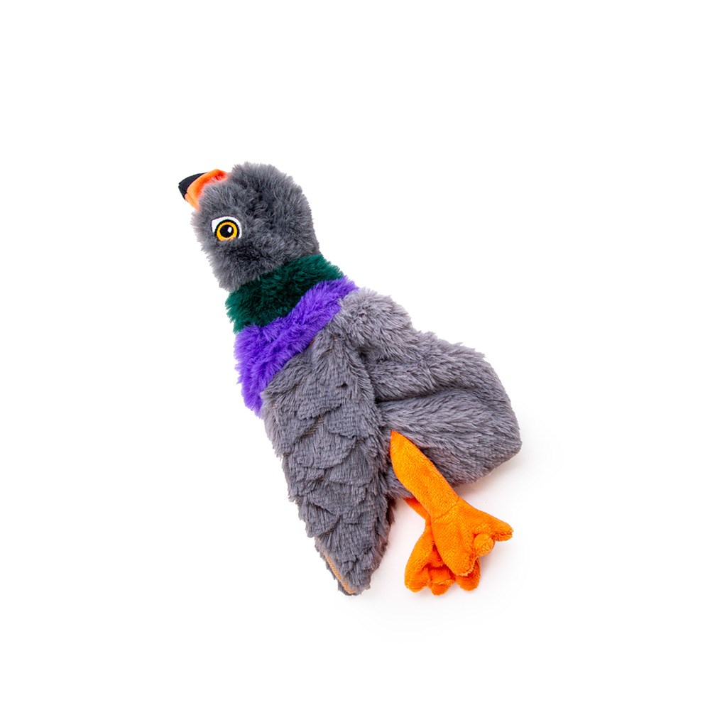 Great & Small Natural Instinct Flat & Crinkle Pigeon Dog Toy