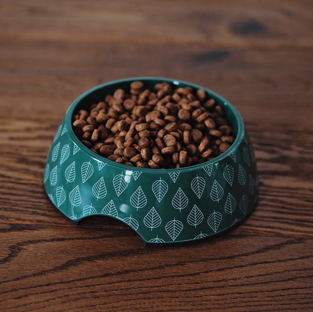 Great & Small Green Leaf Melamine Pet Bowl