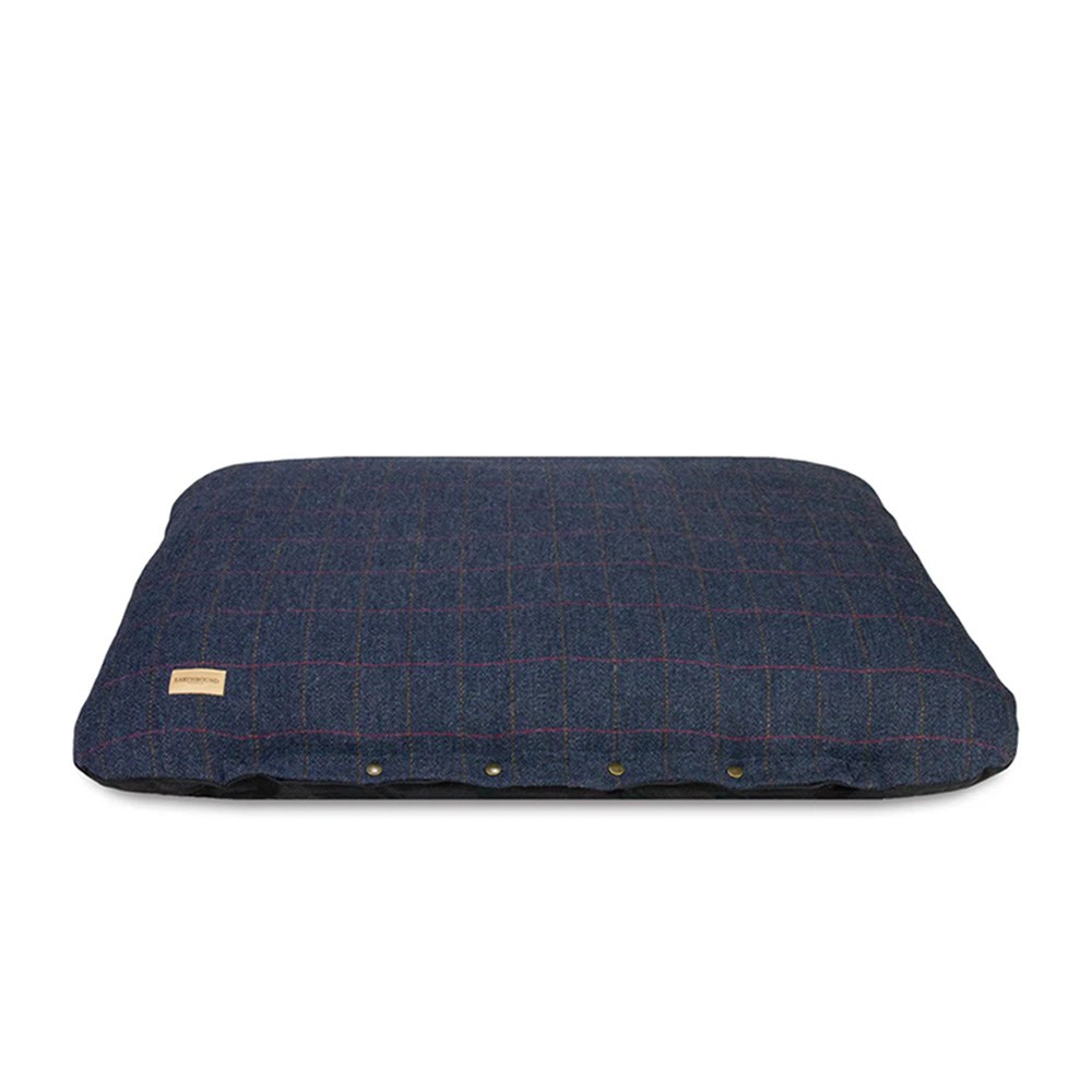 Earthbound Traditional Tweed Flat Cushion Navy