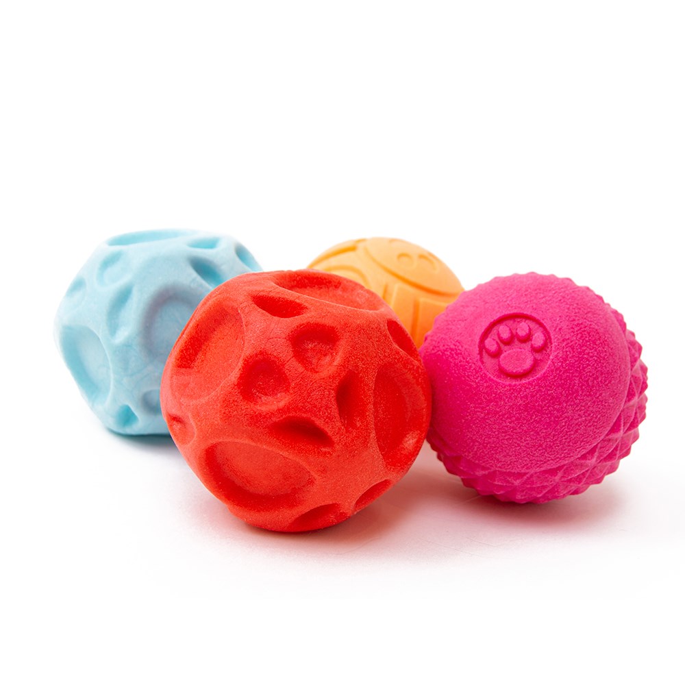 Great & Small Frubba Red Irregular Ball & Orange Paw Ball Dog Toy