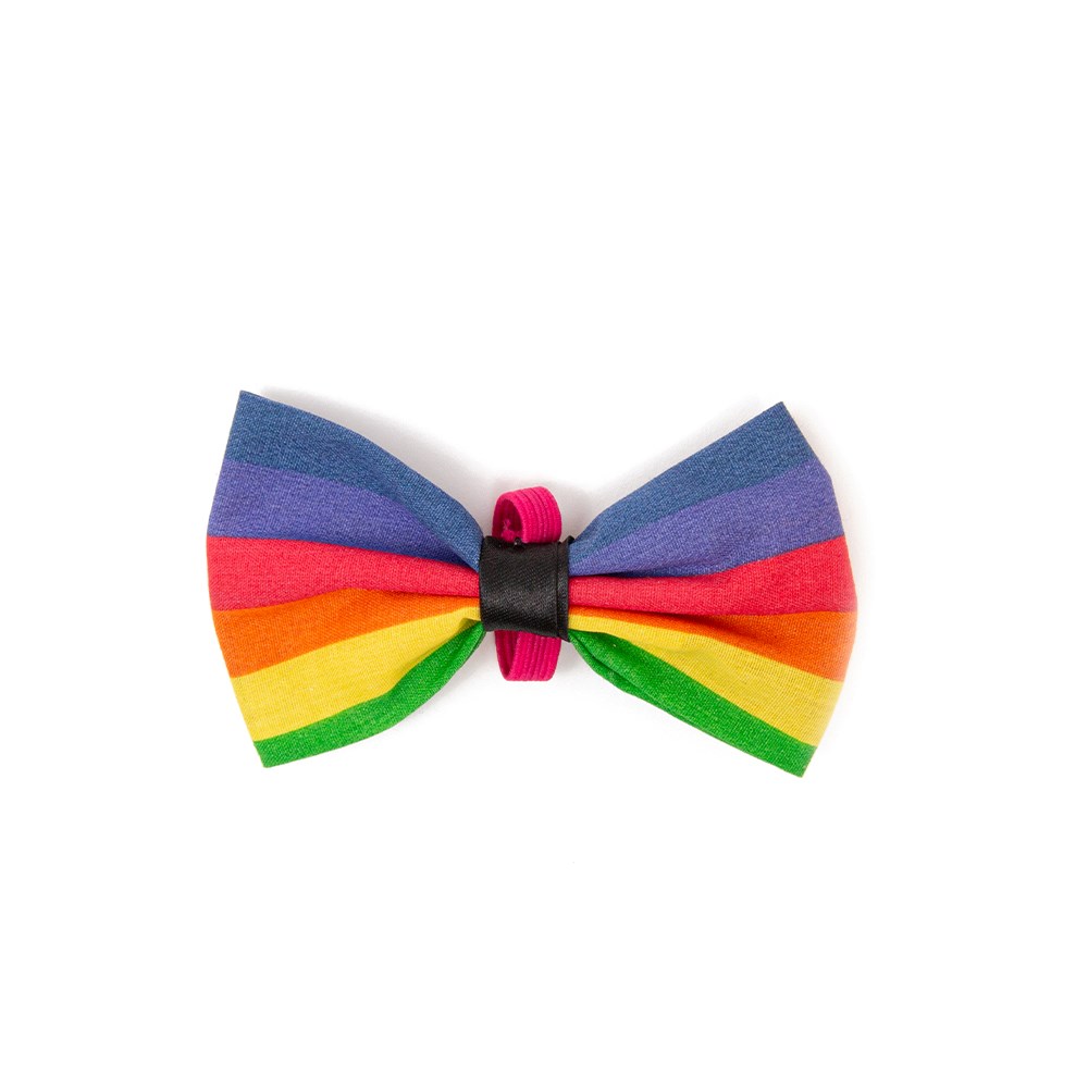 Portobello Pup Rainbow Stripe Bow Tie