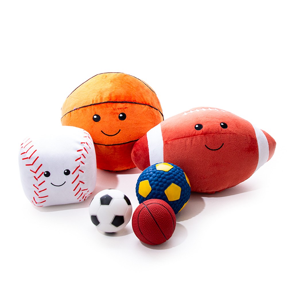 Great & Small Go Team! Latex Blue & Yellow Soccer Ball Dog Toy