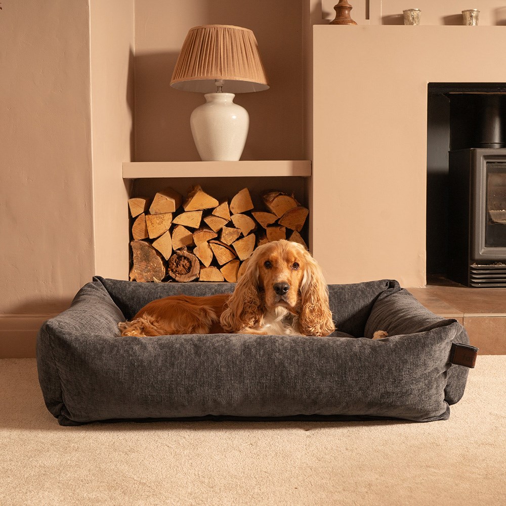 Fantail Basket Snug Mellow Smoke Grey Dog Bed