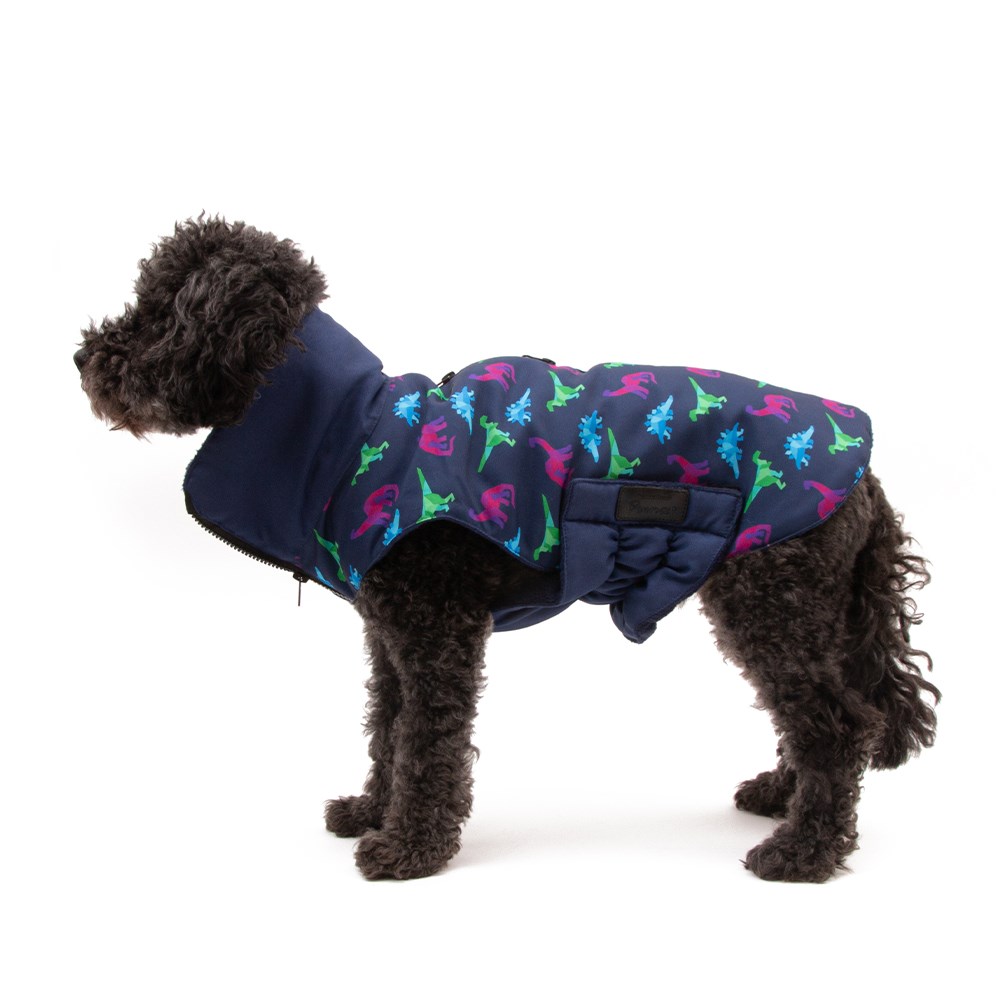 Great & Small Penrose Blue Dinosaur Dog Coat