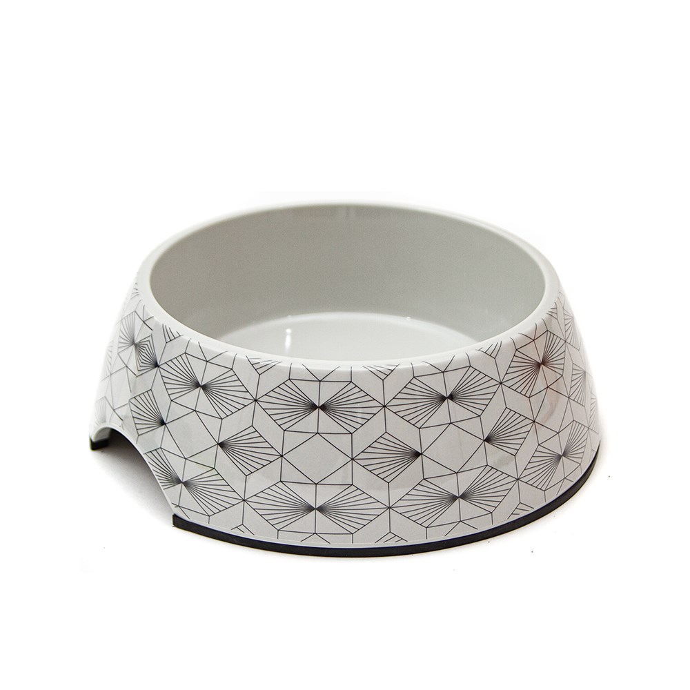 Great & Small Grey Art Deco Melamine Pet Bowl