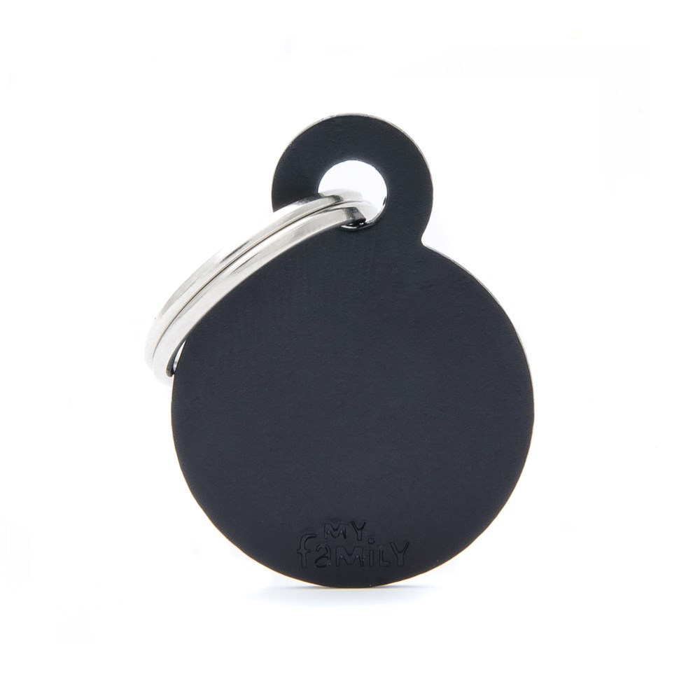 My Family ID Tag Circle Black Small