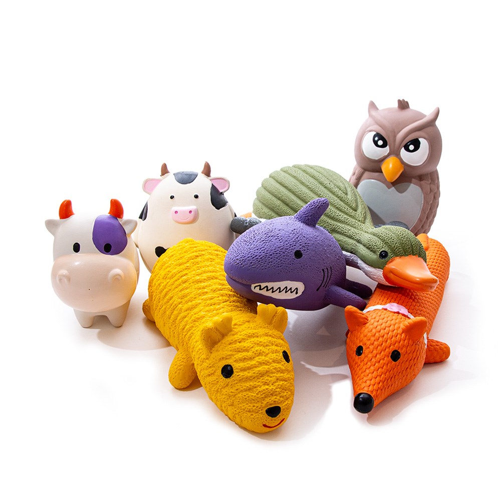 Great & Small Lets Play Latex & Rubber Roly Poly Cow Dog Toy