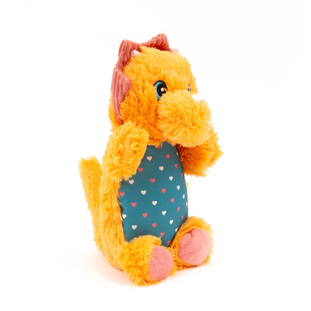 Great & Small Puppy Love Yellow Triceratops Dog Toy