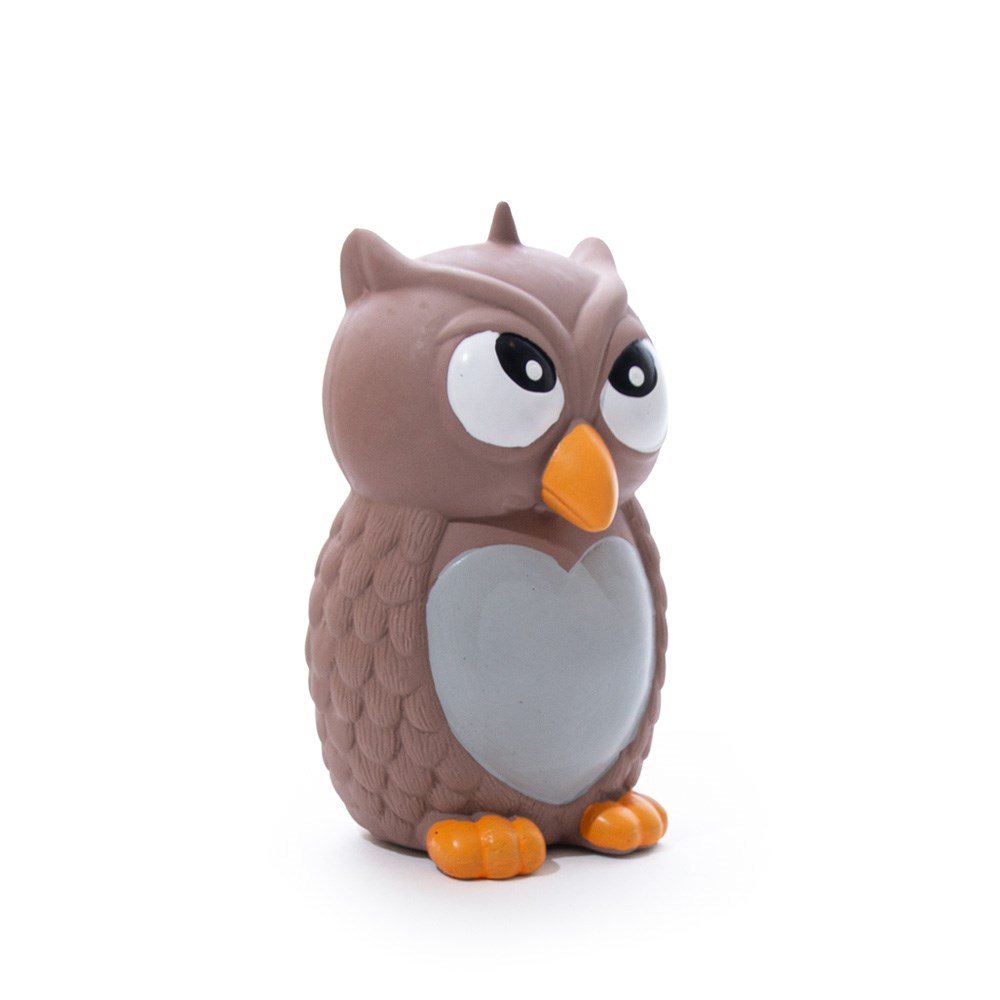 Great & Small Lets Play Latex Squeaky Owl Dog Toy
