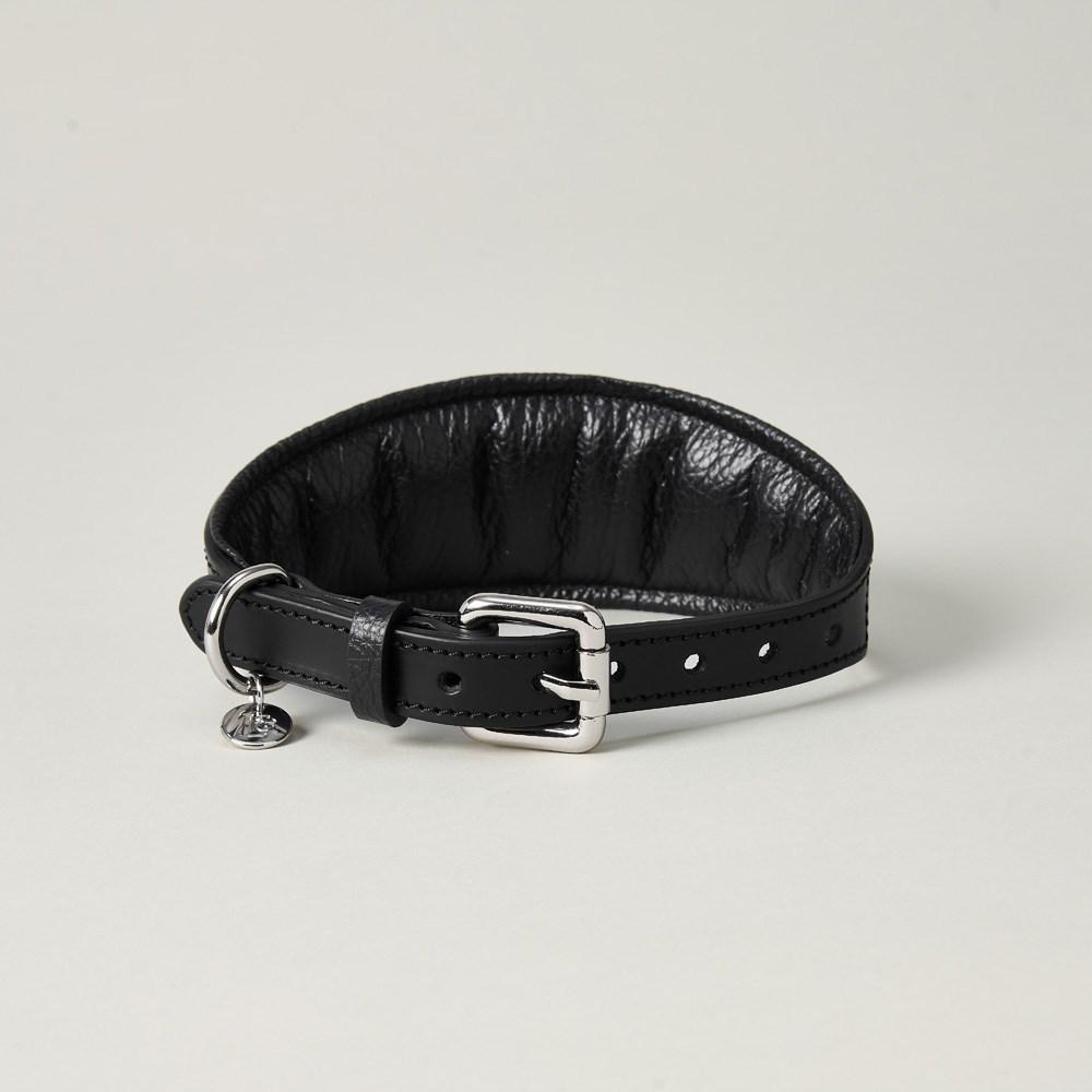Lily & Leo Leather Whippet Collar Black