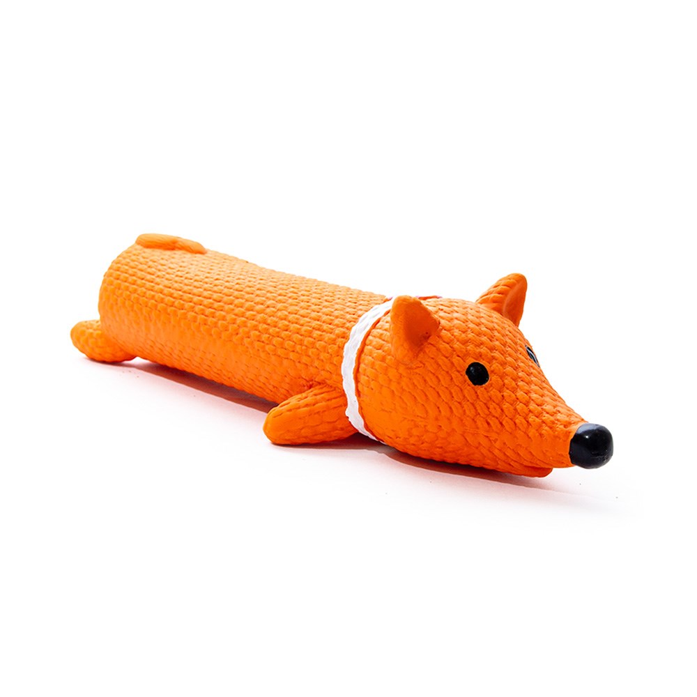 Great & Small Lets Play Latex Squeaky Long Fox Dog Toy