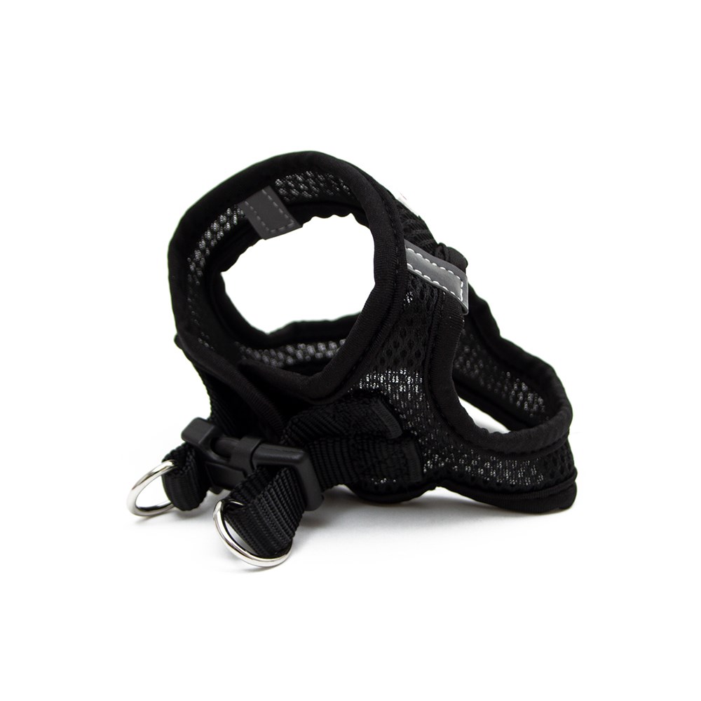 Great & Small Little&Lively Black Mesh Dog Harness with Velcro