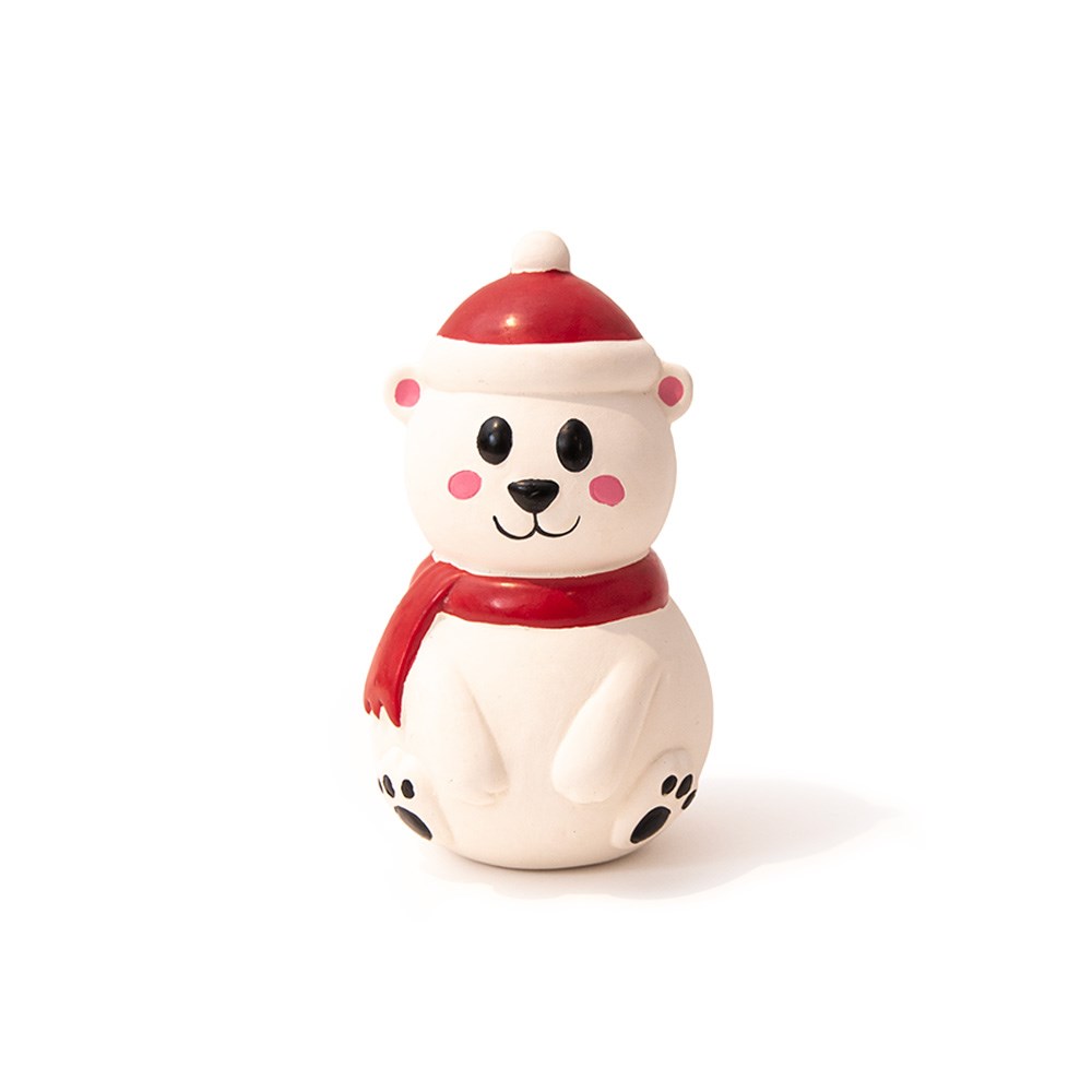 Great & Small Christmas Latex Polar Bear Dog Toy