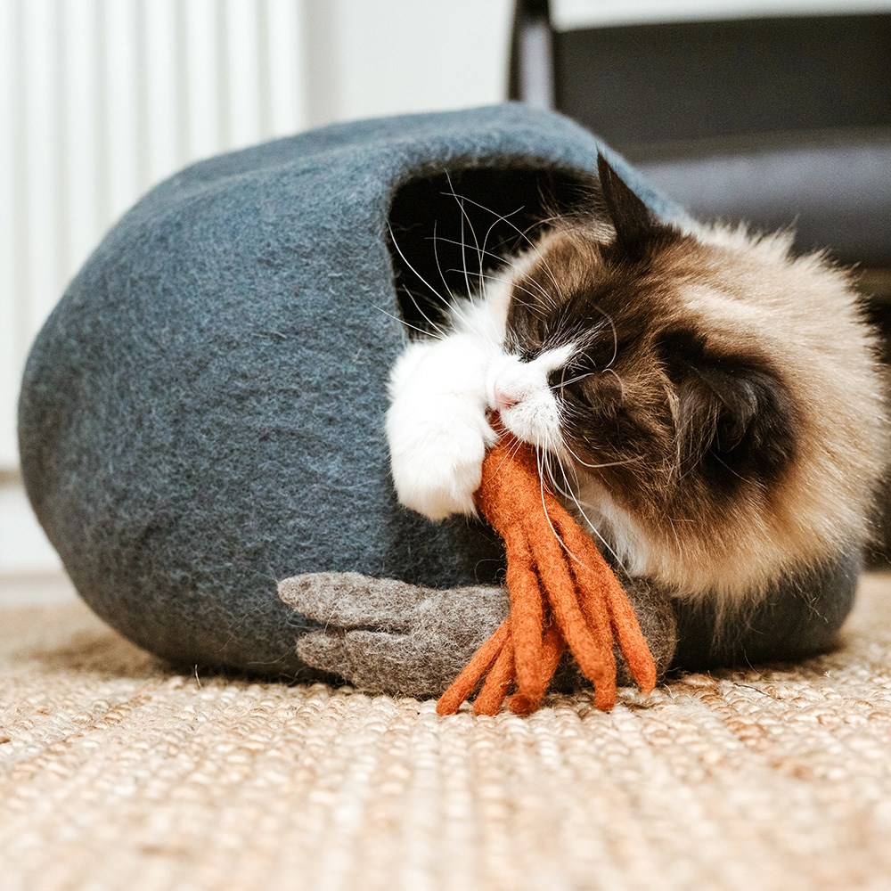 Great & Small MoMo Felt Cave Cat Bed