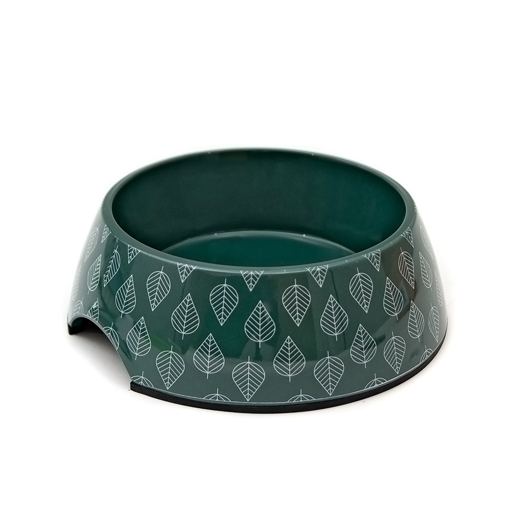Great & Small Green Leaf Melamine Pet Bowl