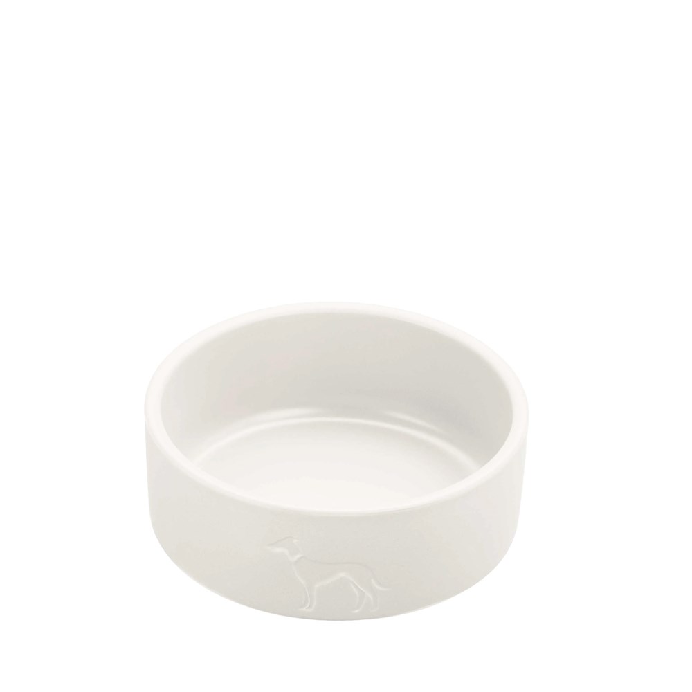 Hunter Osby Glazed Ceramic Dog Bowl White