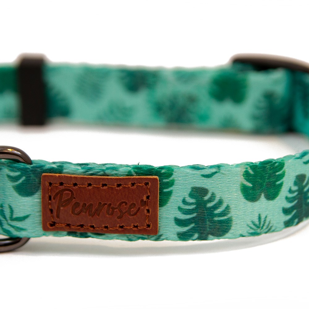 Great & Small Penrose Palm Leaf Green Dog Collar